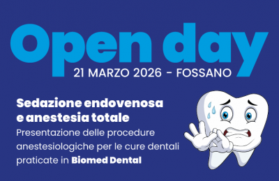 Open day Biomed Dental su Sedazione e anestesia - annuncio